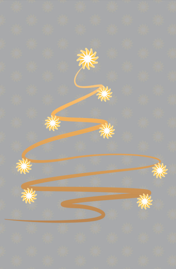 biglietto di auguri per il Natale albero di luce
